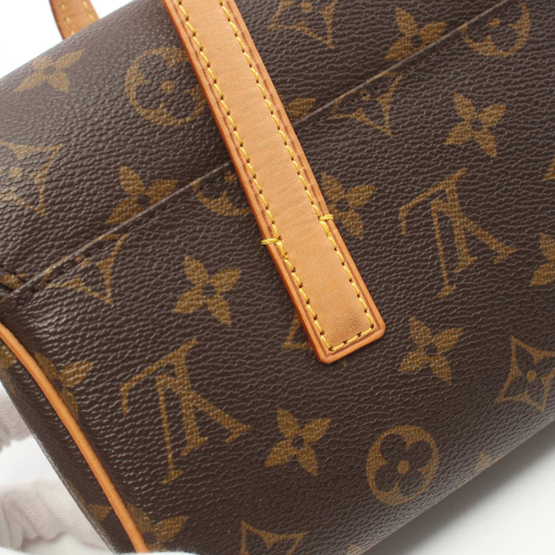 ソナチネ モノグラム ハンドバッグ PVC レザー ブラウン ルイヴィトン バッグ LOUIS VUITTON