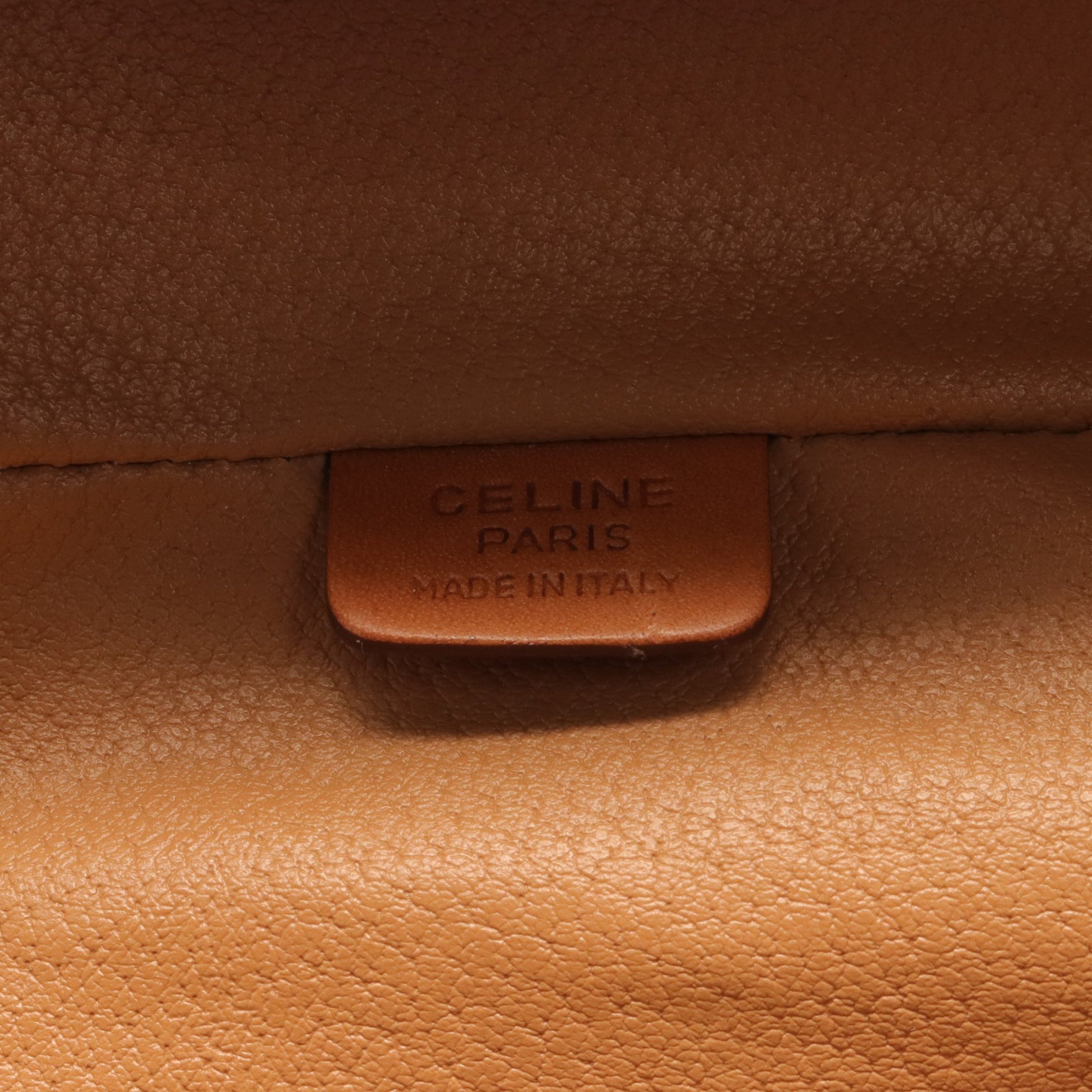 マカダム ハンドバッグ バニティバッグ PVC レザー ダークブラウン ブラウン セリーヌ バッグ CELINE