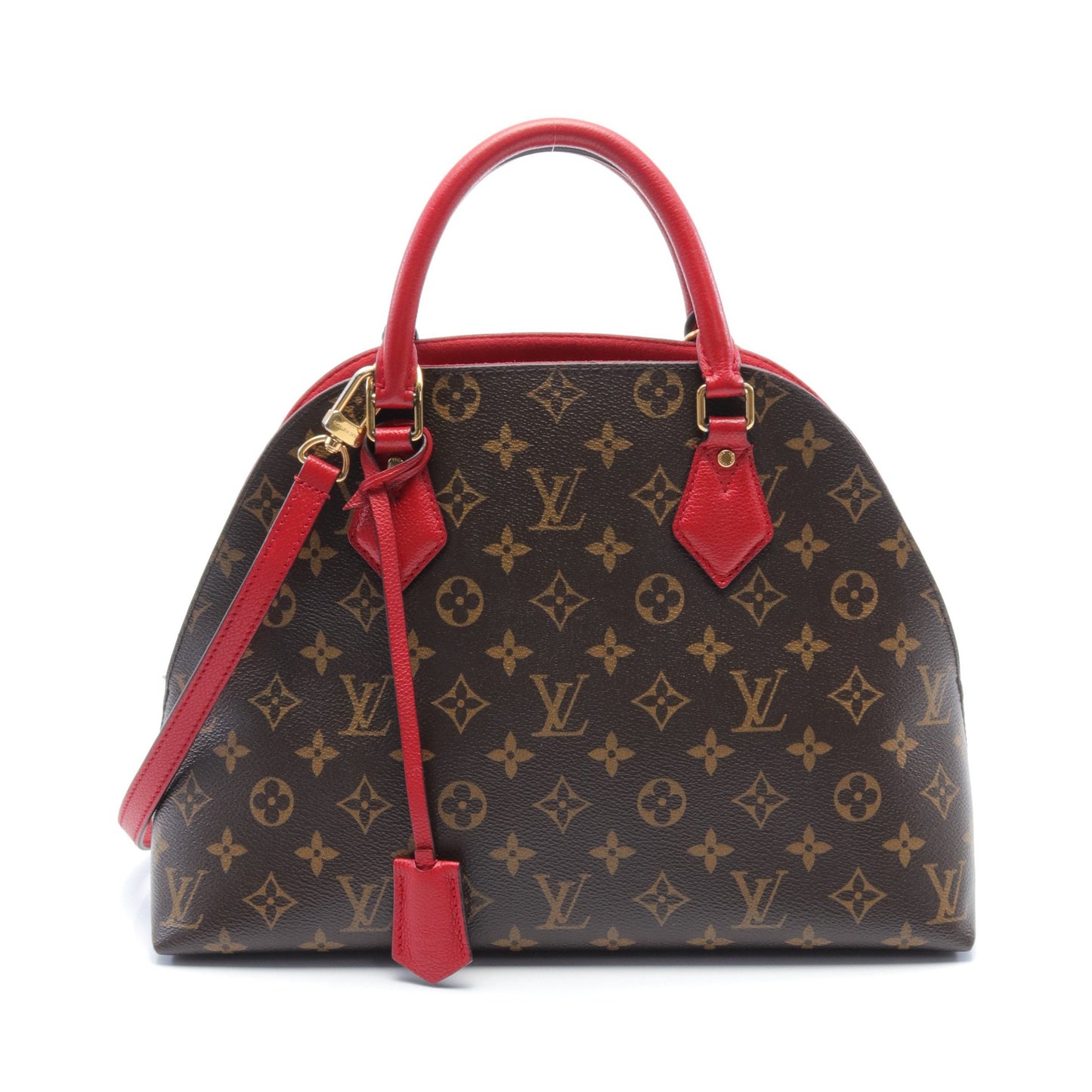 アルマ バッグ イントゥー バッグ ルージュ ハンドバッグ PVC レザー ブラウン レッド 2WAY ルイヴィトン バッグ LOUIS VUITTON