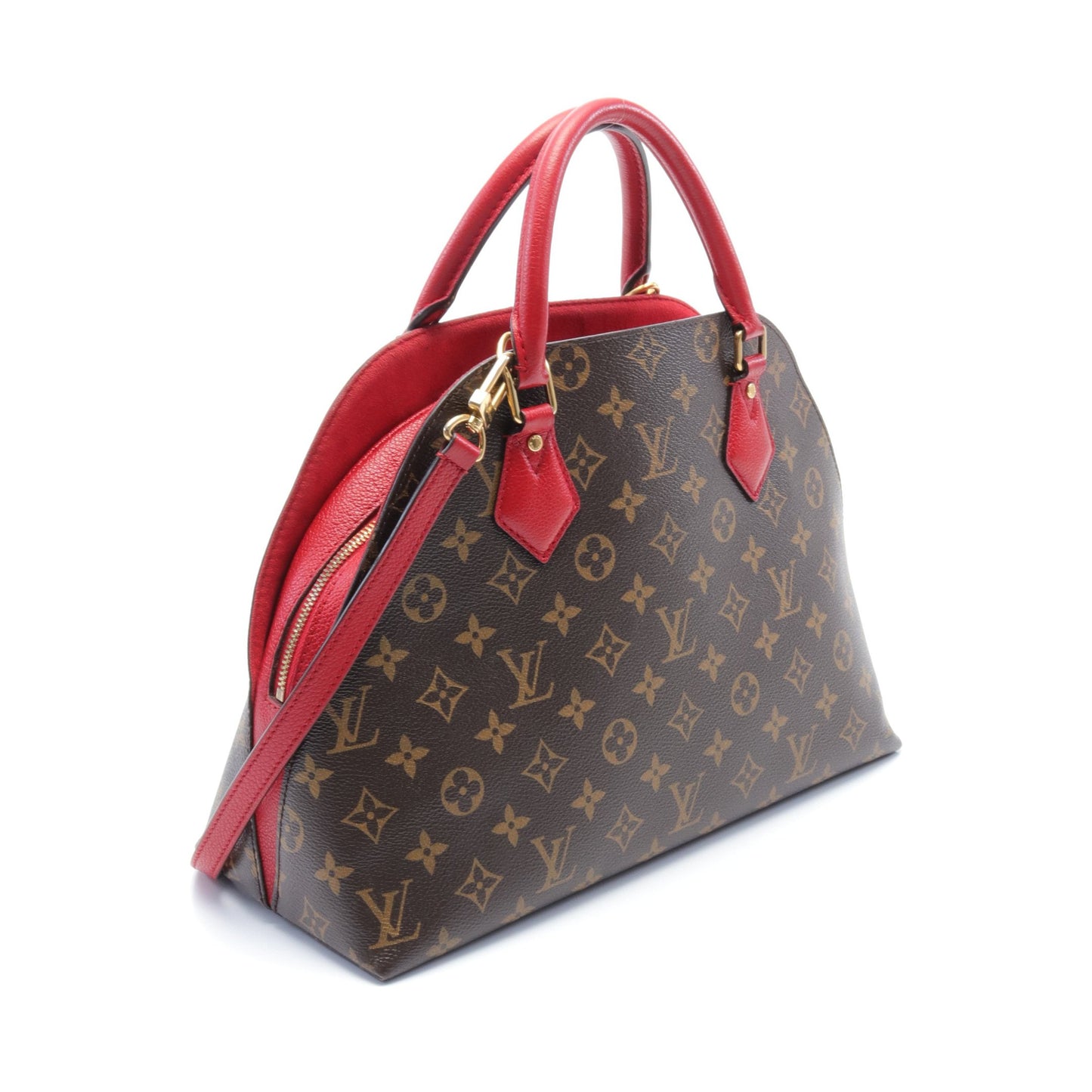 アルマ バッグ イントゥー バッグ ルージュ ハンドバッグ PVC レザー ブラウン レッド 2WAY ルイヴィトン バッグ LOUIS VUITTON