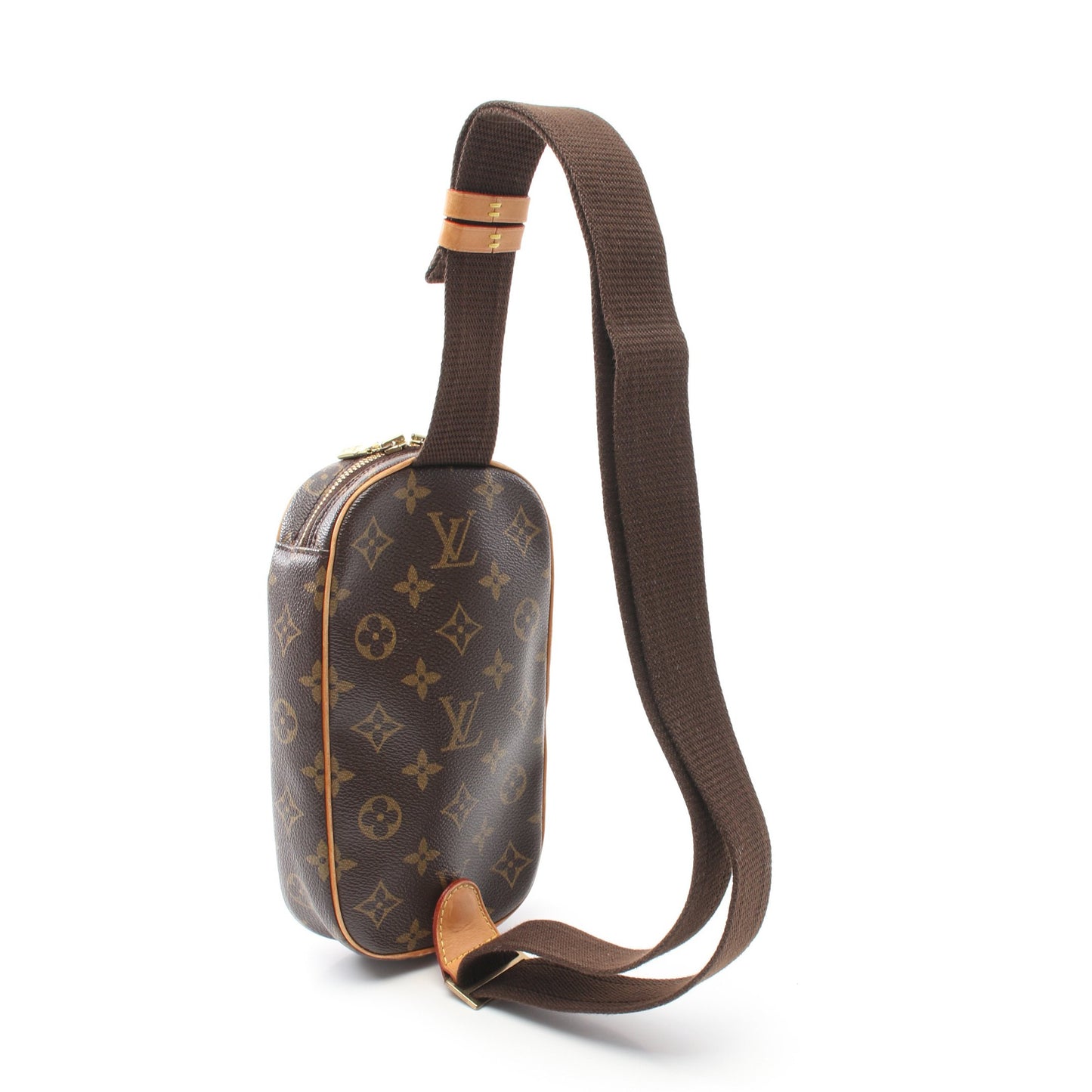 ポシェットガンジュ モノグラム ボディバッグ PVC レザー ブラウン ルイヴィトン バッグ LOUIS VUITTON