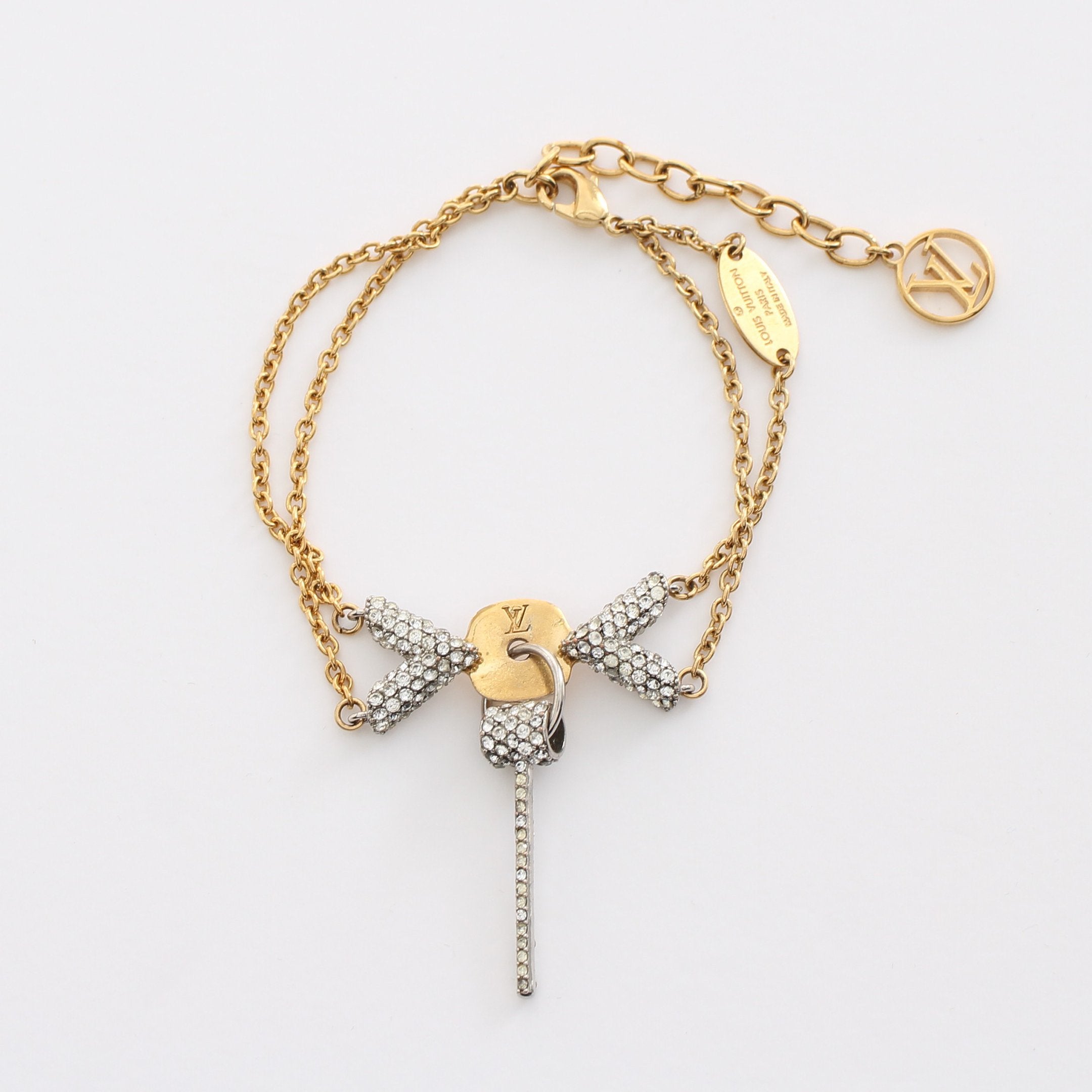 エセンシャル V ブレスレット GP ラインストーン ゴールド クリア ルイ