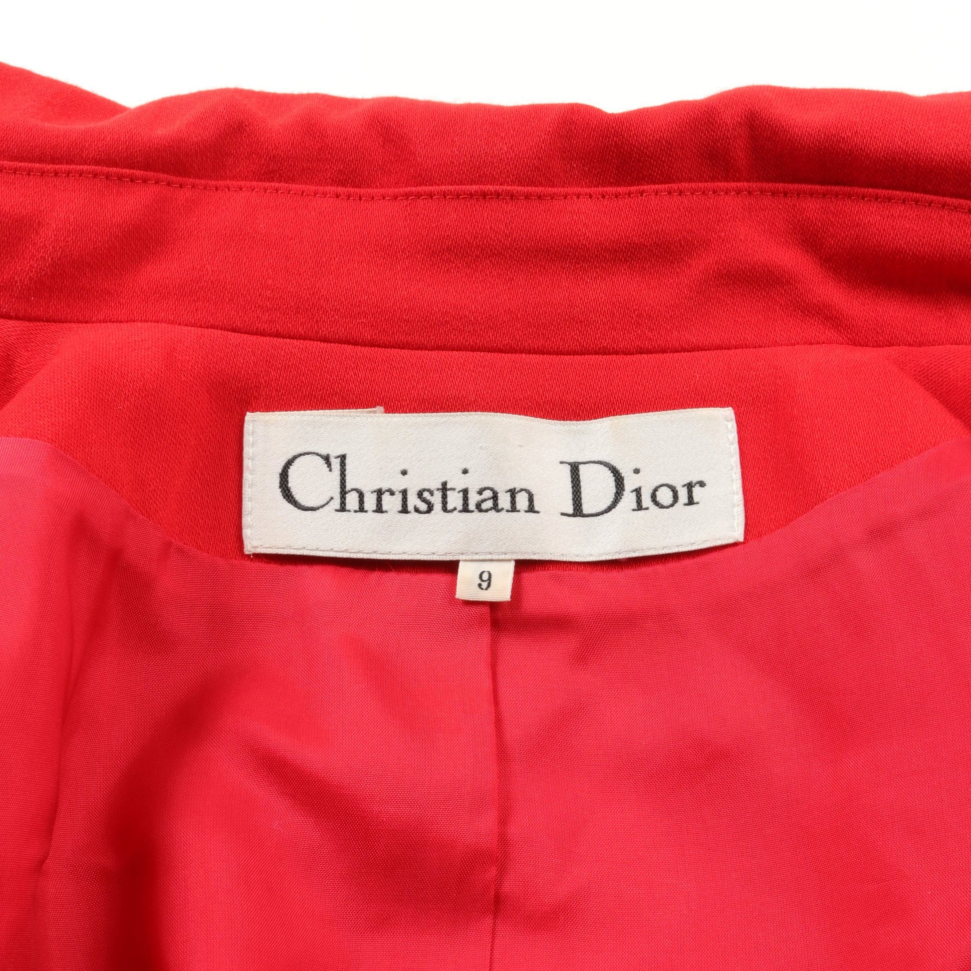 スカートスーツ ウール レッド クリスチャンディオール スーツ Christian Dior