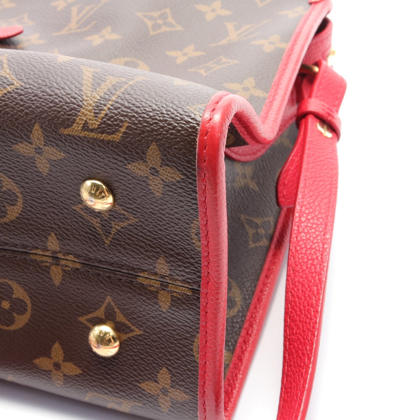 ポパンクールPM モノグラム ルージュ ハンドバッグ PVC レザー ブラウン レッド 2WAY ルイヴィトン バッグ LOUIS VUITTON