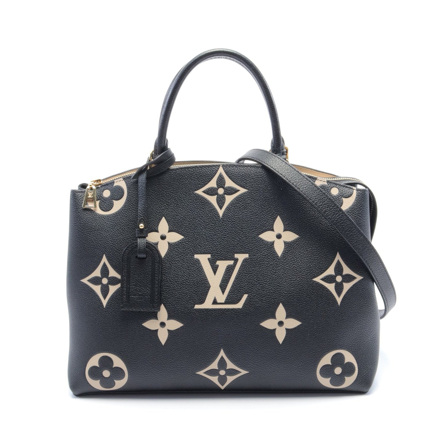 グラン パレMM バイカラー モノグラムアンプラント ハンドバッグ レザー ブラック ベージュ 2WAY ルイヴィトン バッグ LOUIS VUITTON