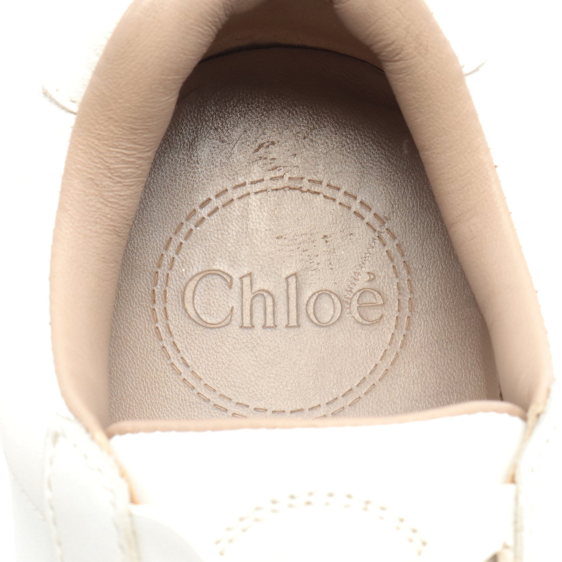 Lauren ローカットスニーカー レザー オフホワイト クロエ シューズ Chloe