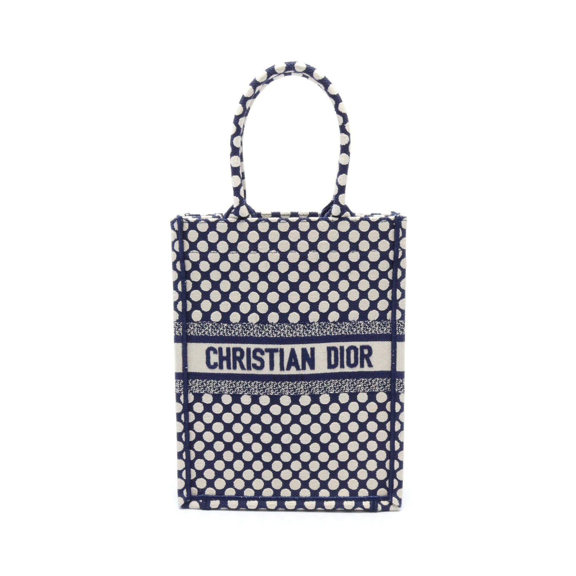 BOOK TOTE ブックトート ハンドバッグ ドット キャンバス ネイビー ホワイト クリスチャンディオール バッグ Christian Dior