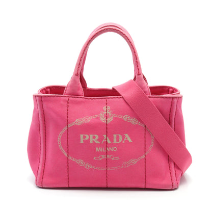 CANAPA カナパ ハンドバッグ トートバッグ キャンバス ピンク 2WAY プラダ バッグ PRADA