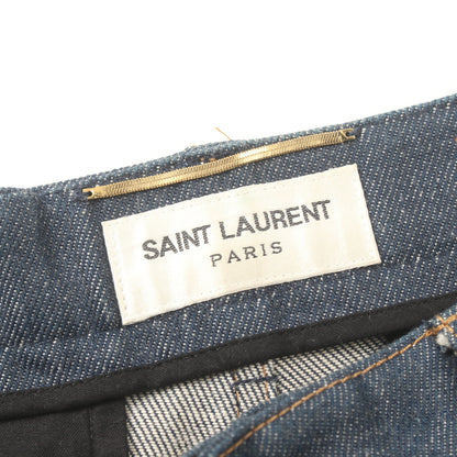 ストレート デニムパンツ コットン インディゴブルー サンローランパリ ボトムス SAINT LAURENT PARIS