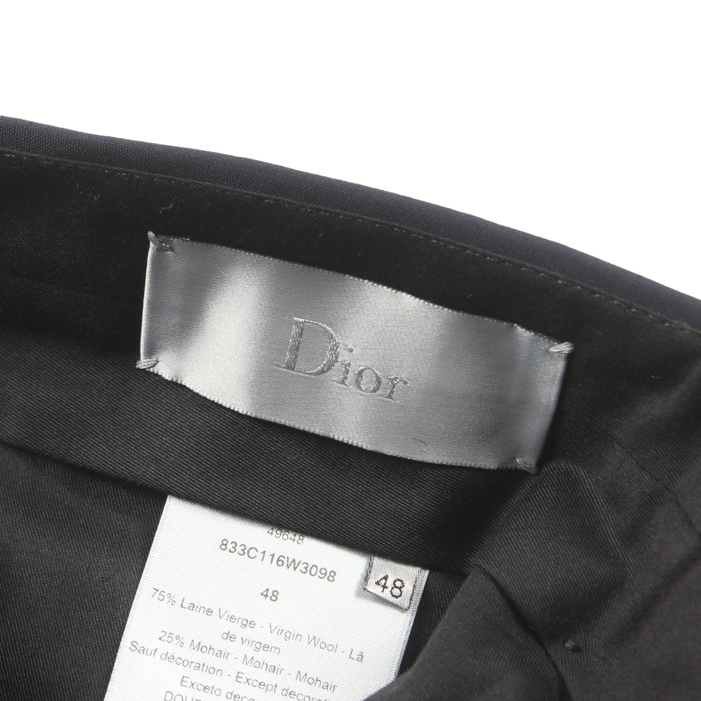 スラックス トラウザーズ ウール モヘヤ ネイビー ディオールオム ボトムス Dior HOMME