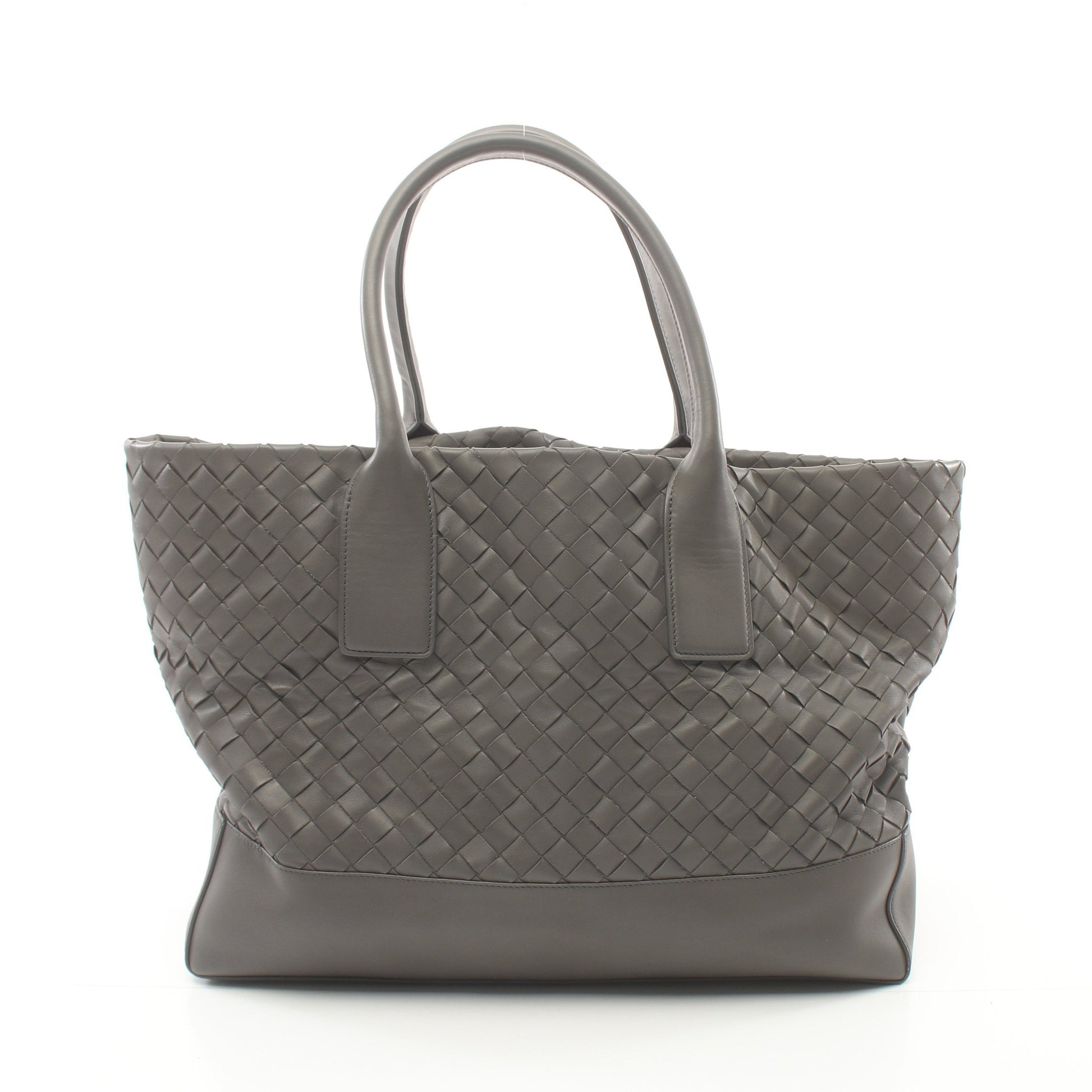 イントレチャート ハンドバッグ トートバッグ レザー グレー ボッテガヴェネタ バッグ BOTTEGA VENETA