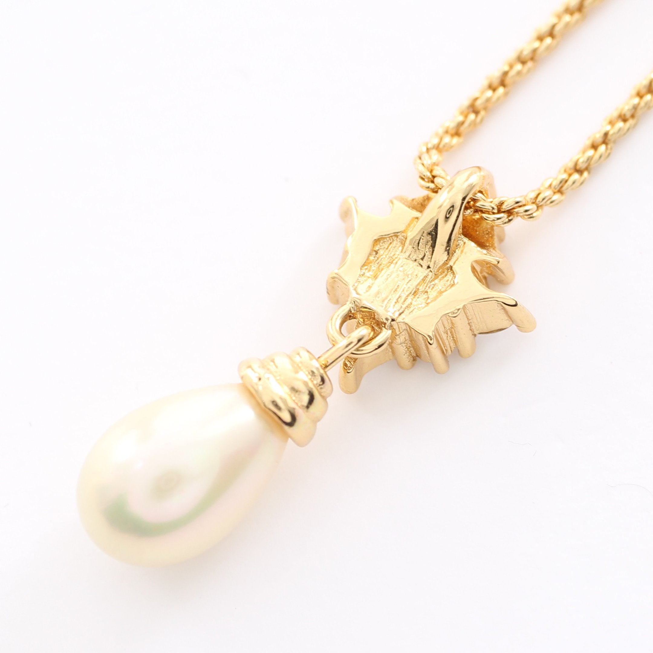 ネックレス GP フェイクパール ラインストーン ゴールド オフ