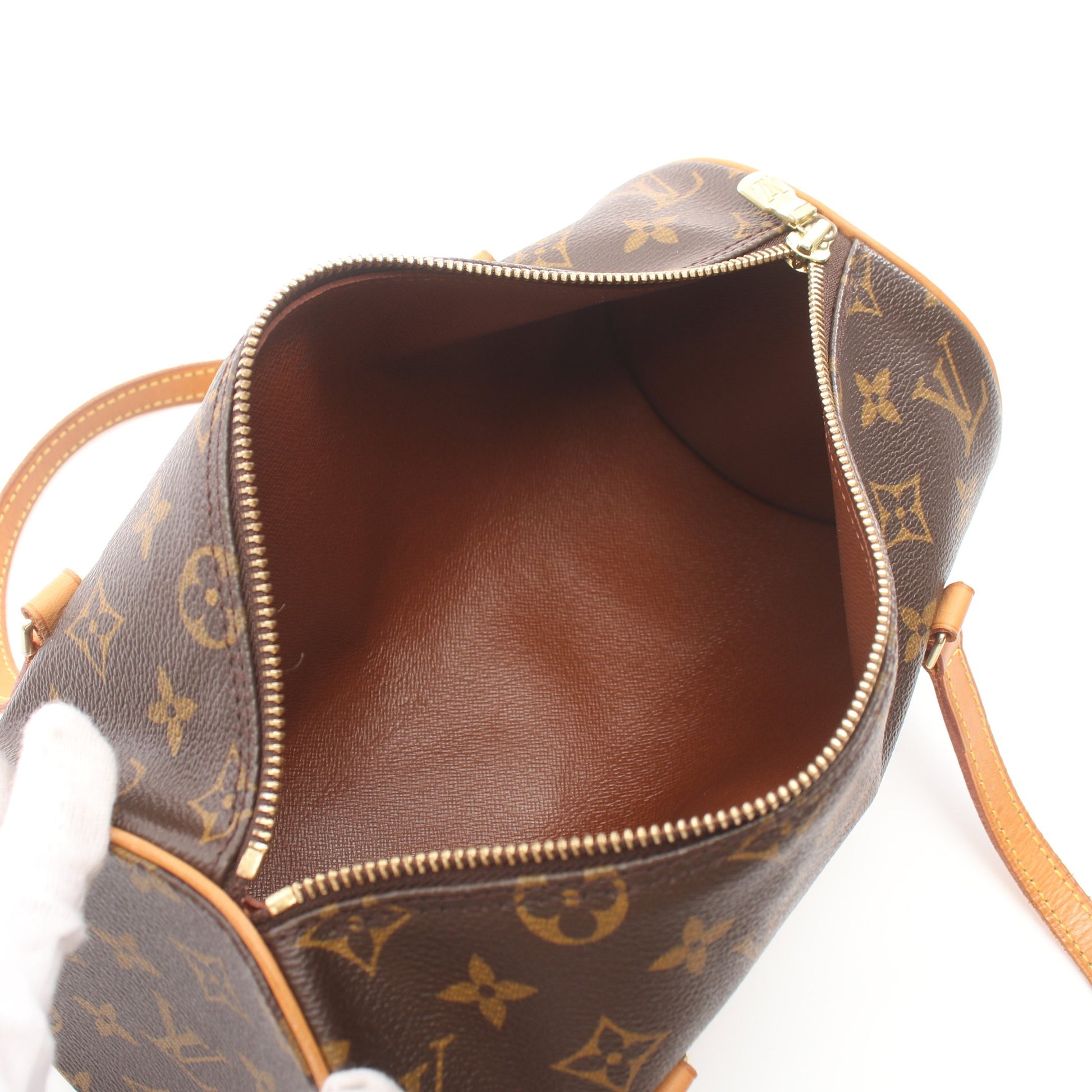 パピヨン26 モノグラム ハンドバッグ PVC レザー ブラウン ルイヴィトン バッグ LOUIS VUITTON