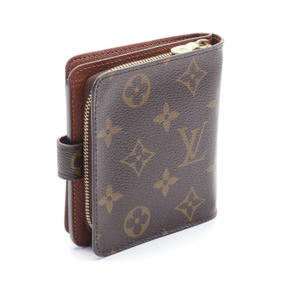 コンパクトジップ モノグラム 二つ折り財布 PVC ブラウン ルイヴィトン 財布・小物 LOUIS VUITTON