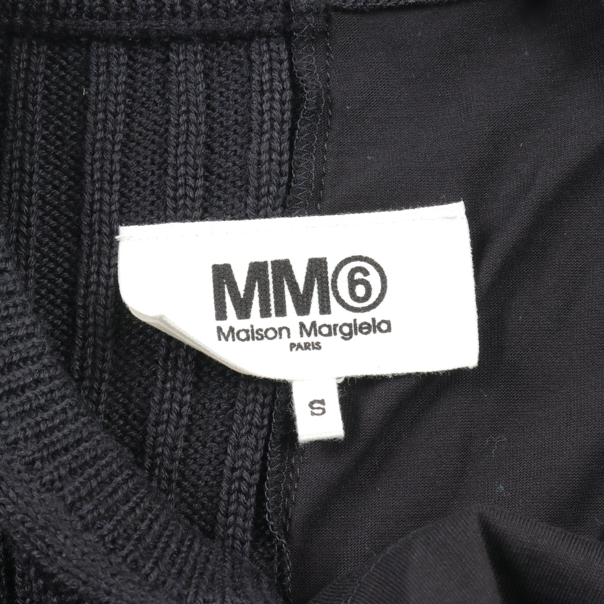 ワンピース クルーネック 長袖 ウール コットン ブラック 切替 エムエムシックスメゾンマルジェラ ワンピース MM6 MAISON MARGIELA