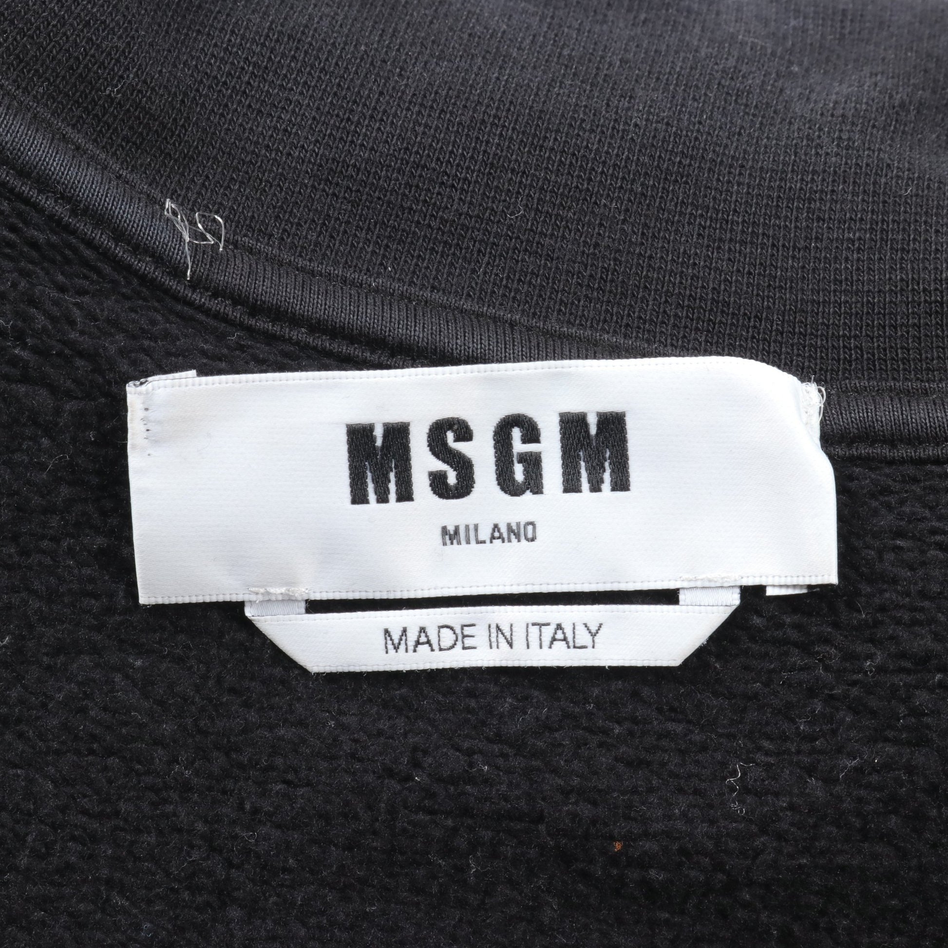 スウェットシャツ ハイネック ロゴプリント コットン ブラック エムエスジーエム トップス MSGM