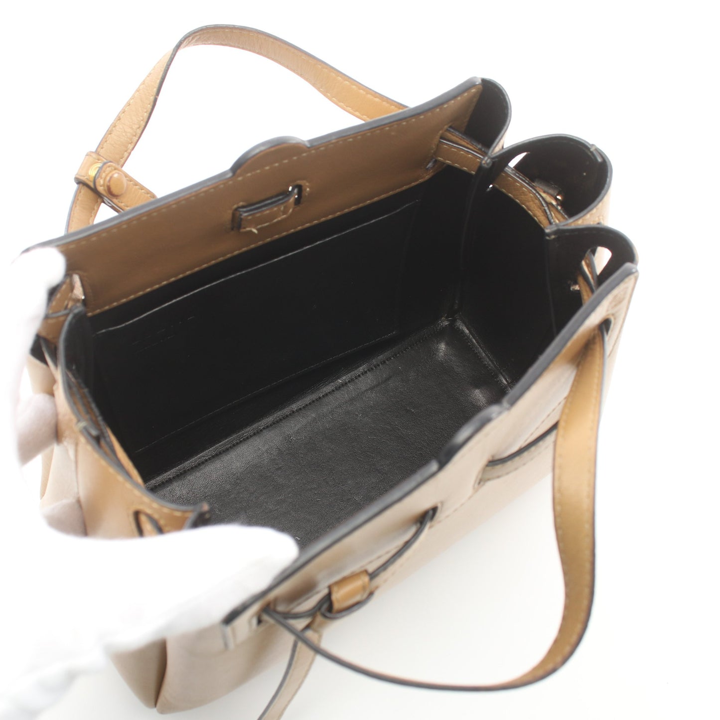 LAZO MINI BAG ラゾ ハンドバッグ レザー ライトブラウン 2WAY ロエベ バッグ LOEWE