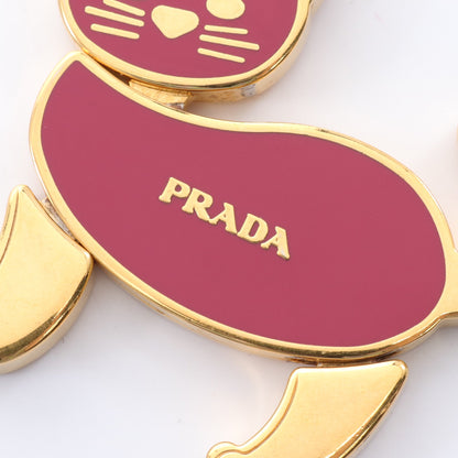 バッグチャーム GP ゴールド ピンクパープル キャット プラダ 財布・小物 PRADA