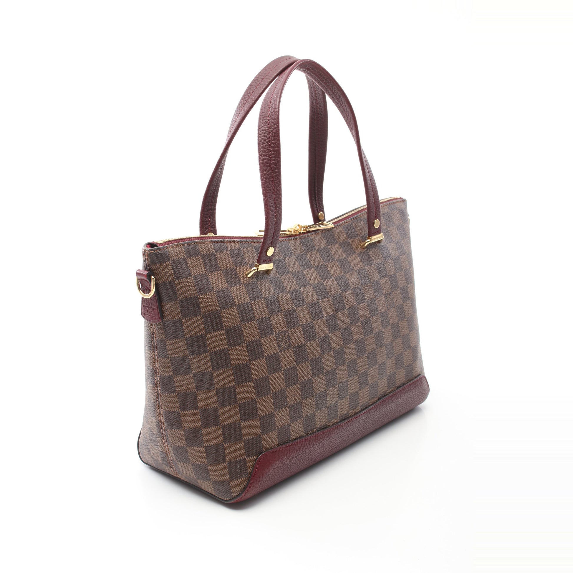 ハイドパーク ダミエエベヌ フューシャ ハンドバッグ PVC レザー ブラウン ボルドー 2WAY ルイヴィトン バッグ LOUIS VUITTON