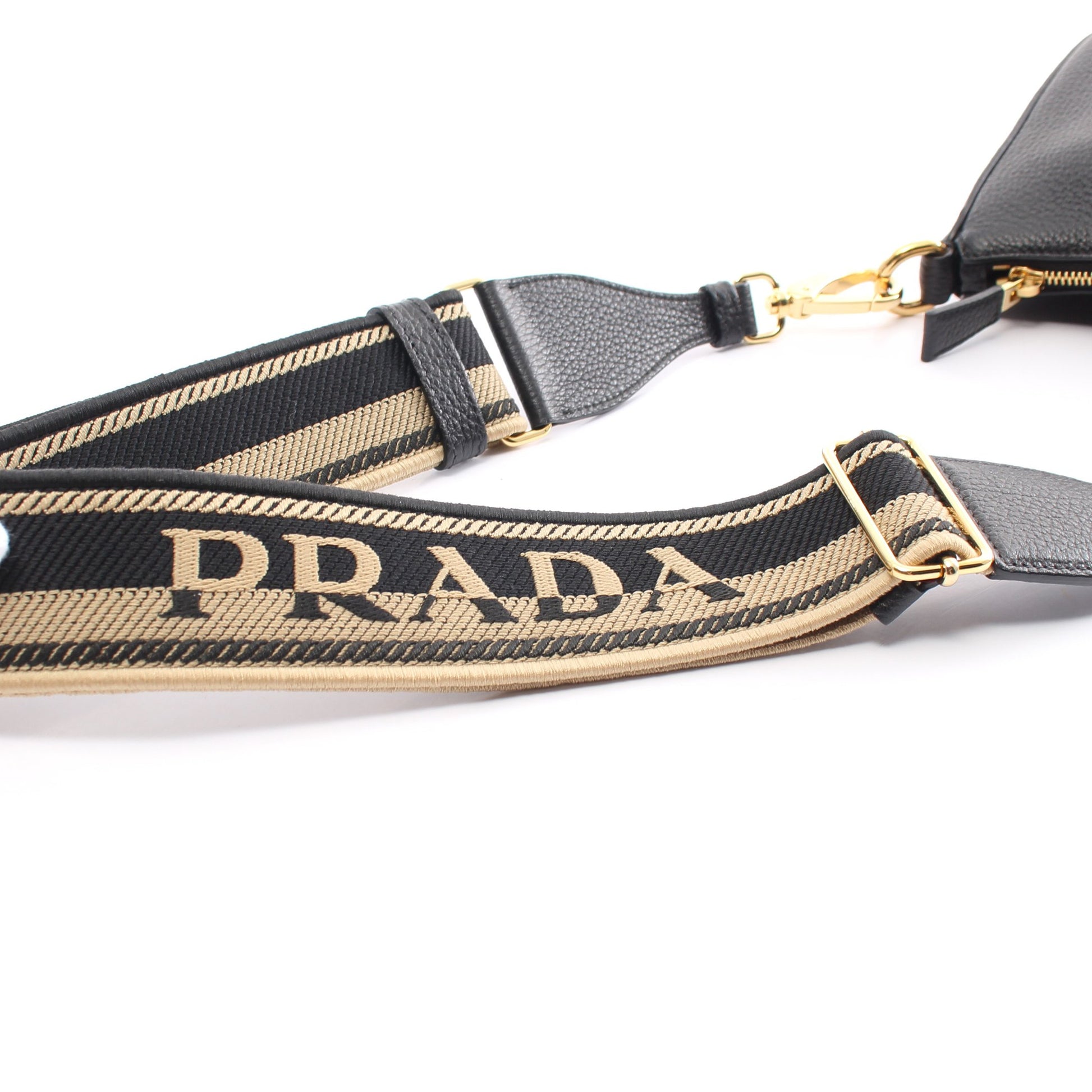 ショルダーバッグ レザー ブラック ロゴ プラダ バッグ PRADA