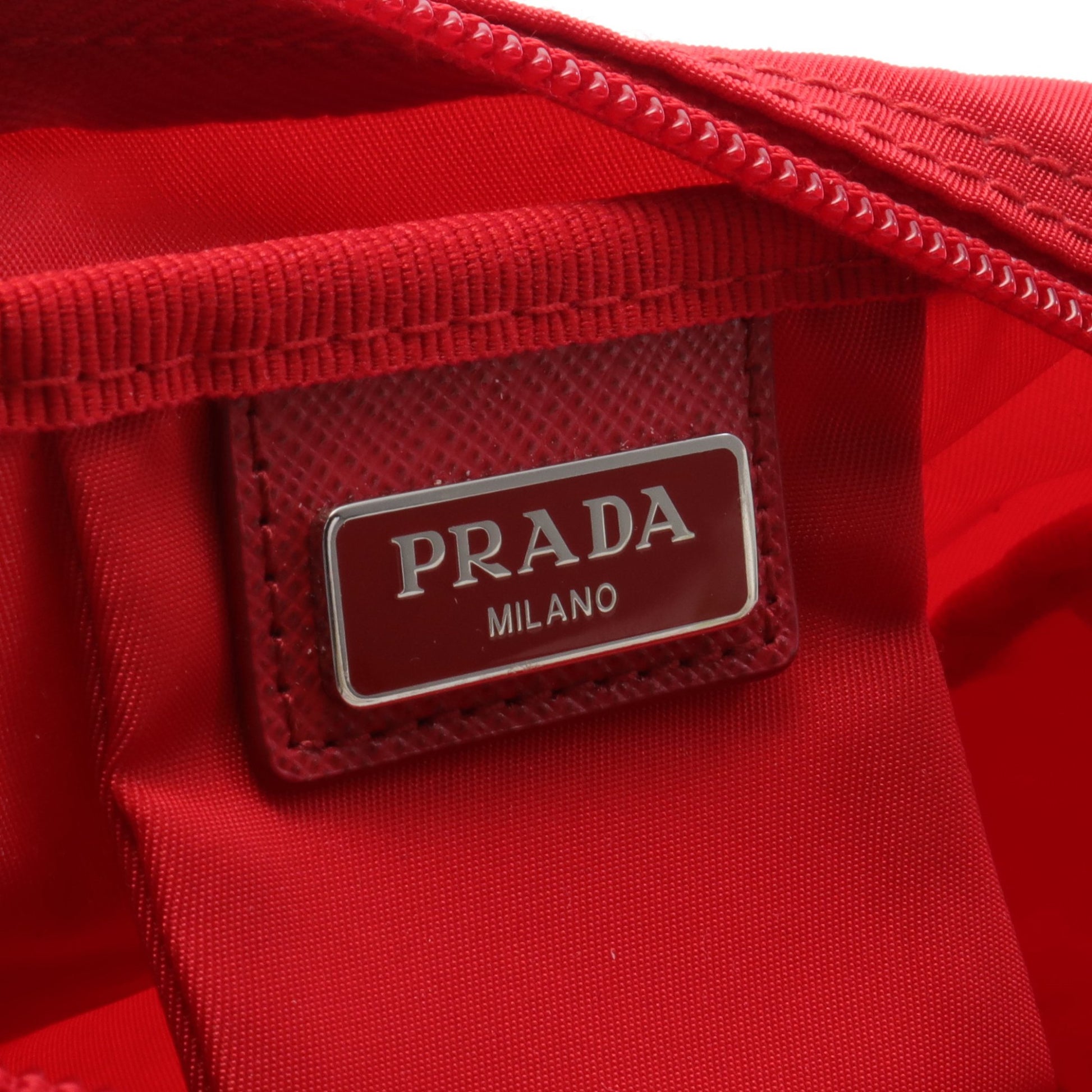 ポーチ ナイロン サフィアーノレザー レッド プラダ 財布・小物 PRADA