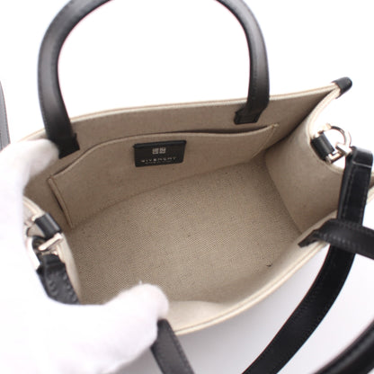 G-TOTE MINI ハンドバッグ コーティングキャンバス レザー オフホワイト ブラック 2WAY ジバンシィ バッグ GIVENCHY