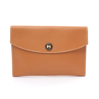 ポシェットリオ クラッチバッグ レザー ライトブラウン ゴールド金具 □A刻印 エルメス バッグ HERMES