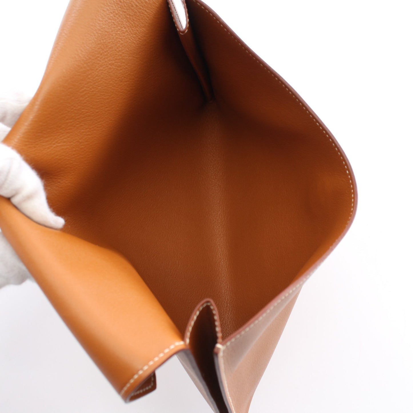 ポシェットリオ クラッチバッグ レザー ライトブラウン ゴールド金具 □A刻印 エルメス バッグ HERMES