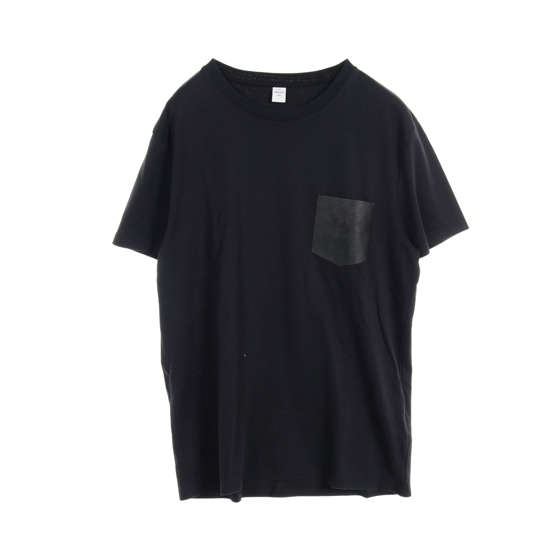 Tシャツ コットン レザー ブラック ロゴポケット ベルルッティ トップス Berluti