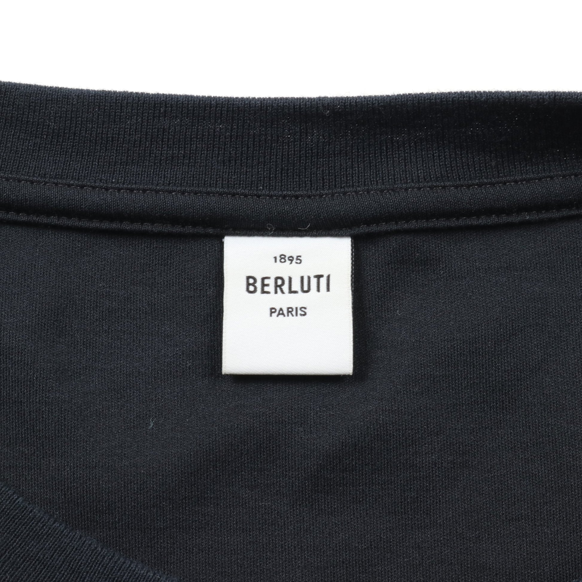 Tシャツ コットン レザー ブラック ロゴポケット ベルルッティ トップス Berluti