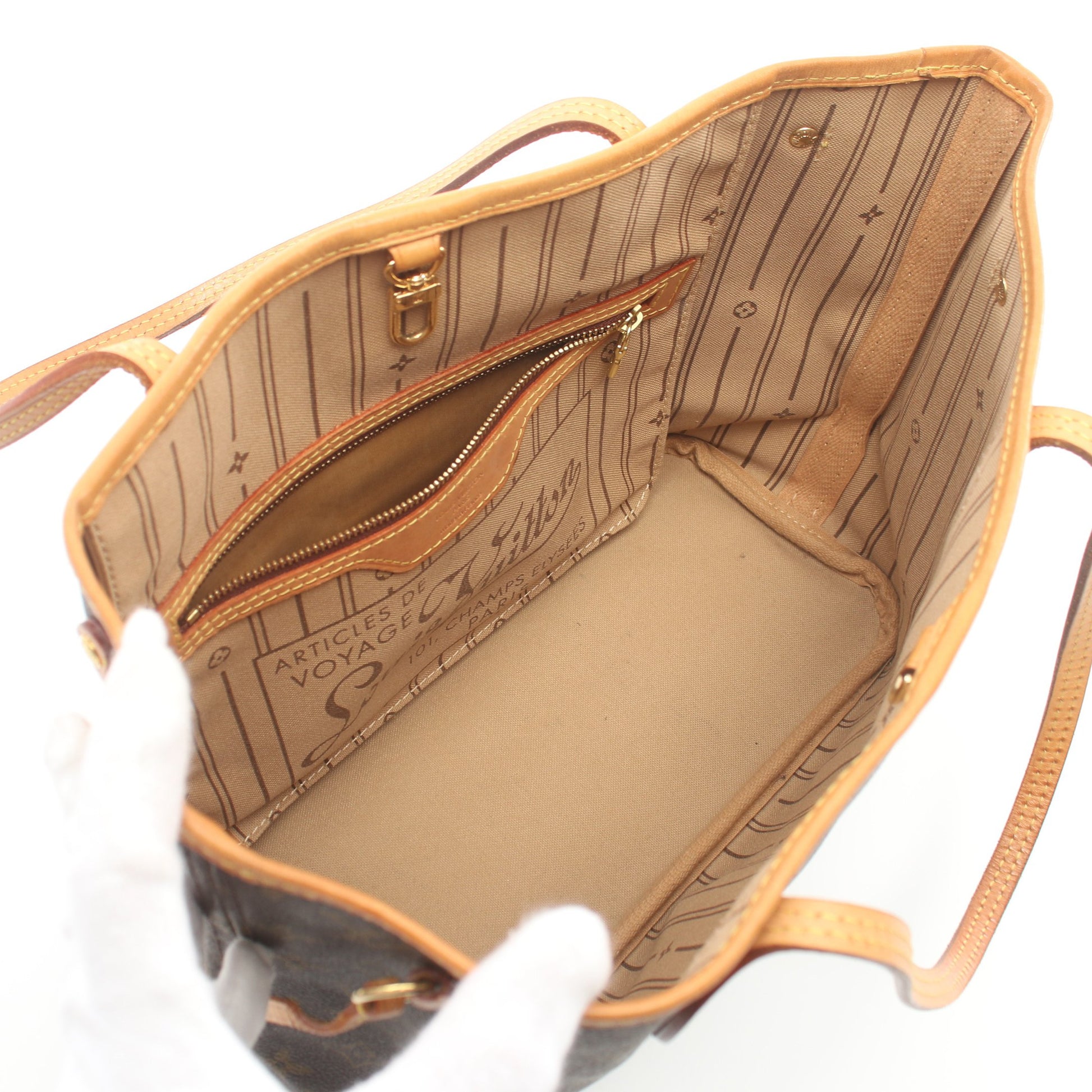 ネヴァーフルPM モノグラム ハンドバッグ トートバッグ PVC レザー ブラウン ルイヴィトン バッグ LOUIS VUITTON