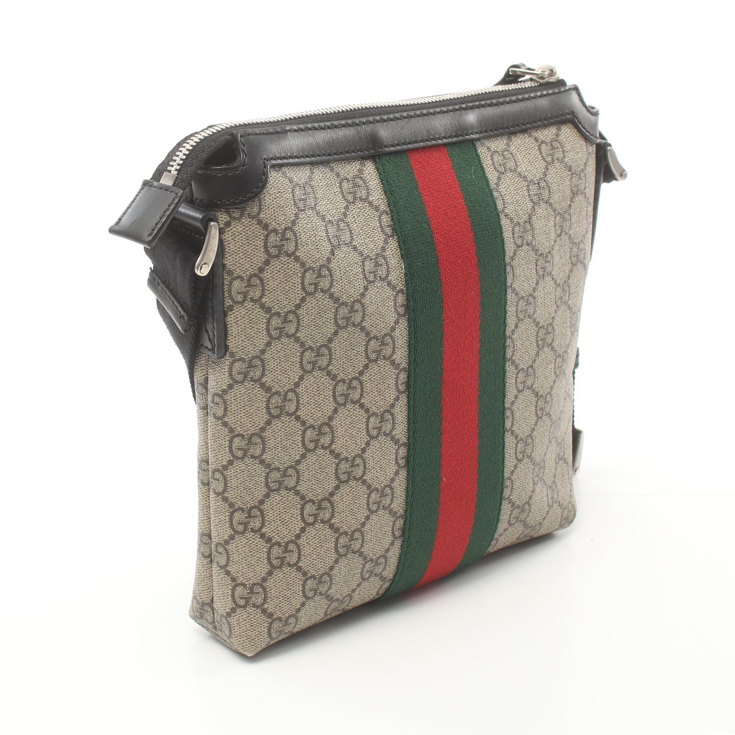 GGスプリーム シェリーライン ショルダーバッグ PVC レザー ベージュ マルチカラー グッチ バッグ GUCCI