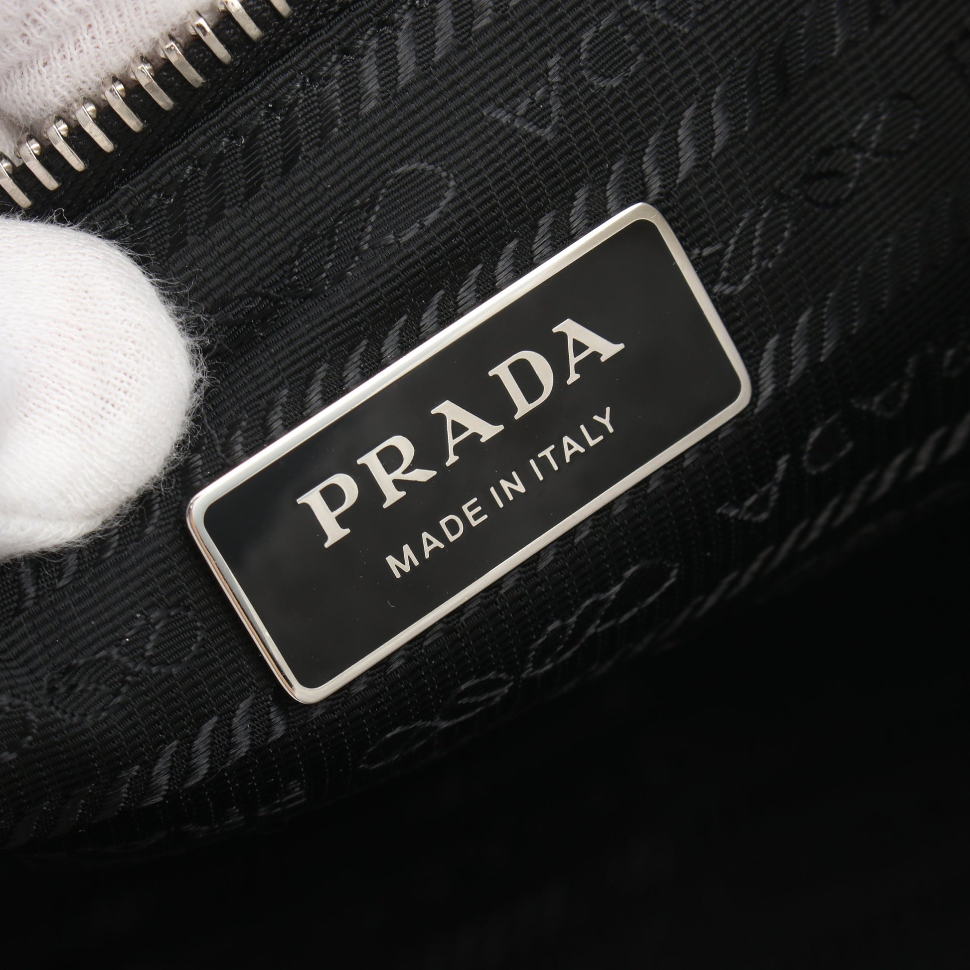 SPUGNA テリー レタリングロゴ ハンドバッグ トートバッグ パイル ホワイト ブラック プラダ バッグ PRADA