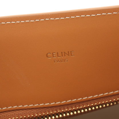 スモール バーティカル カバ ハンドバッグ トートバッグ キャンバス レザー オフホワイト ブラウン 2WAY セリーヌ バッグ CELINE