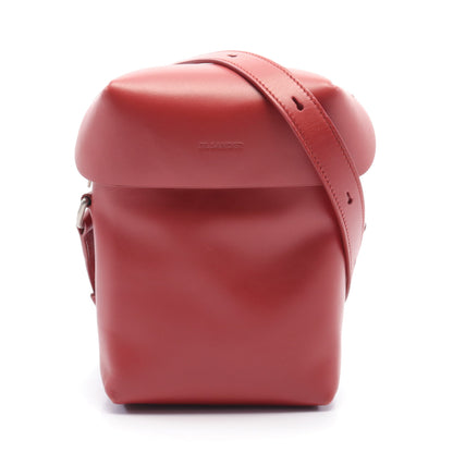 LID CROSSBODY SM ショルダーバッグ レザー レッドブラウン ジルサンダー バッグ JIL SANDER