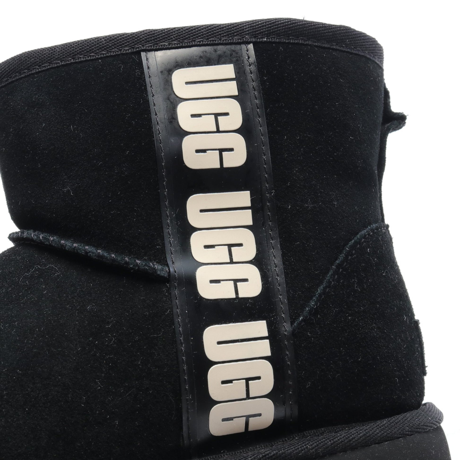 Classic Mini Side Logo ブーツ ムートン ラバー ブラック ホワイト アグオーストラリア シューズ UGG australia