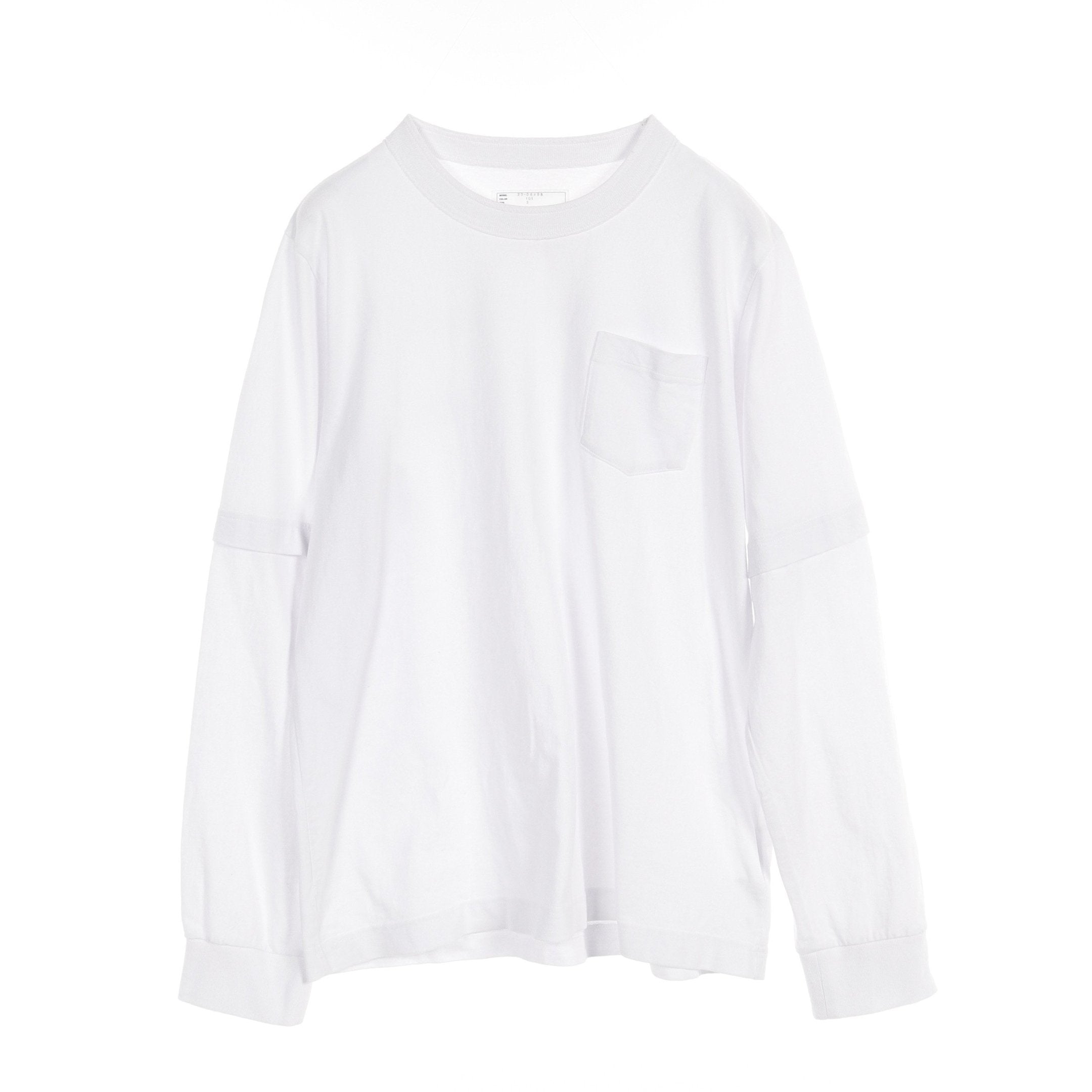 グラフィックプリント Tシャツ クルーネック 長袖 コットン ホワイト