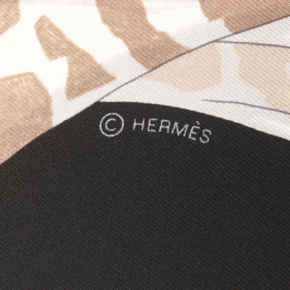 カレ90 HERMES STORY スカーフ シルク ブラック マルチカラー エルメス