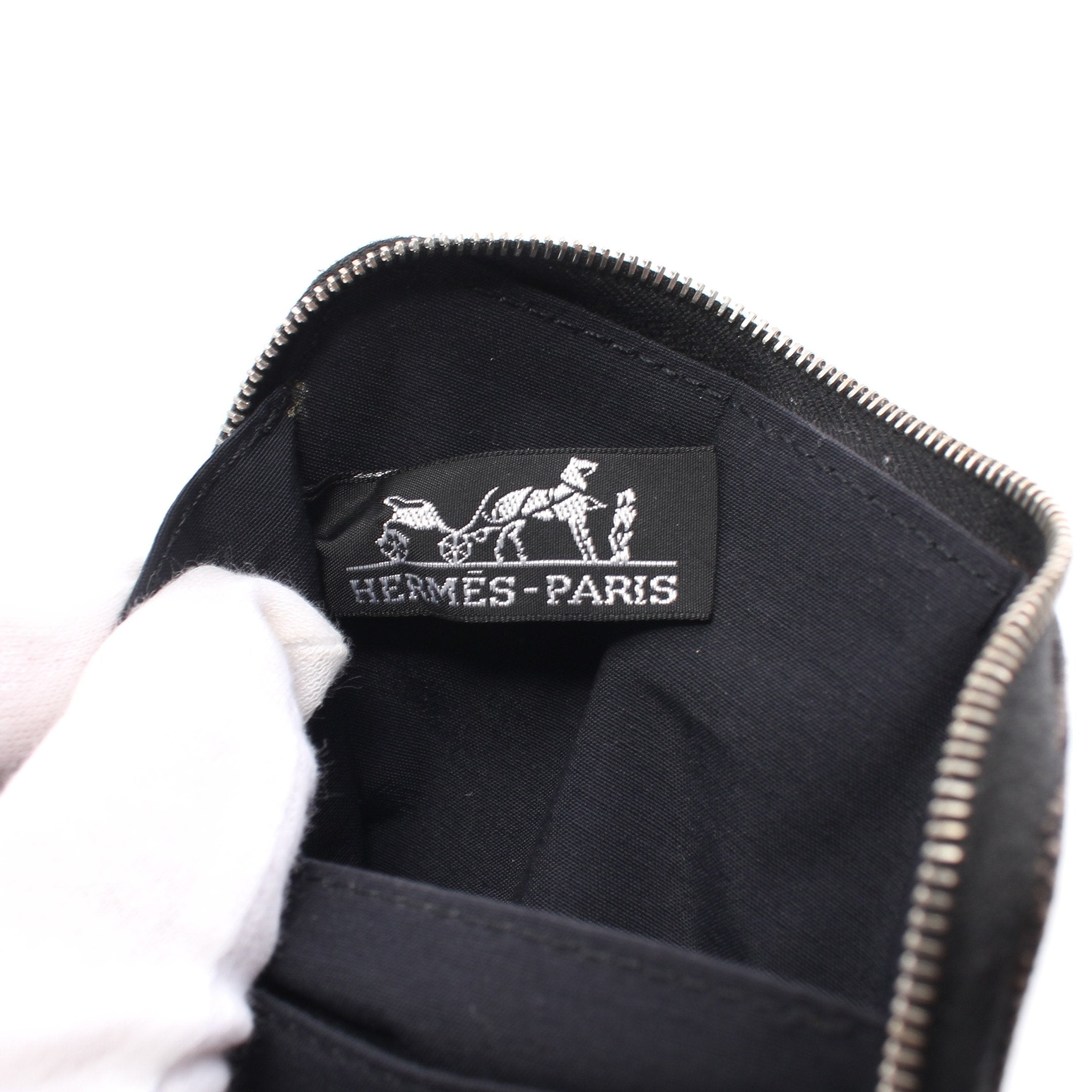 美品★エルメス　エールライン　パースPM ラウンドファスナー　キャンバス HERMES（エルメス） エールライン パースPM ラウンドファスナー 二