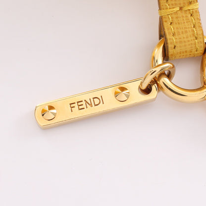 バッグチャーム キーホルダー ファー レザー イエロー フェンディ 財布・小物 FENDI