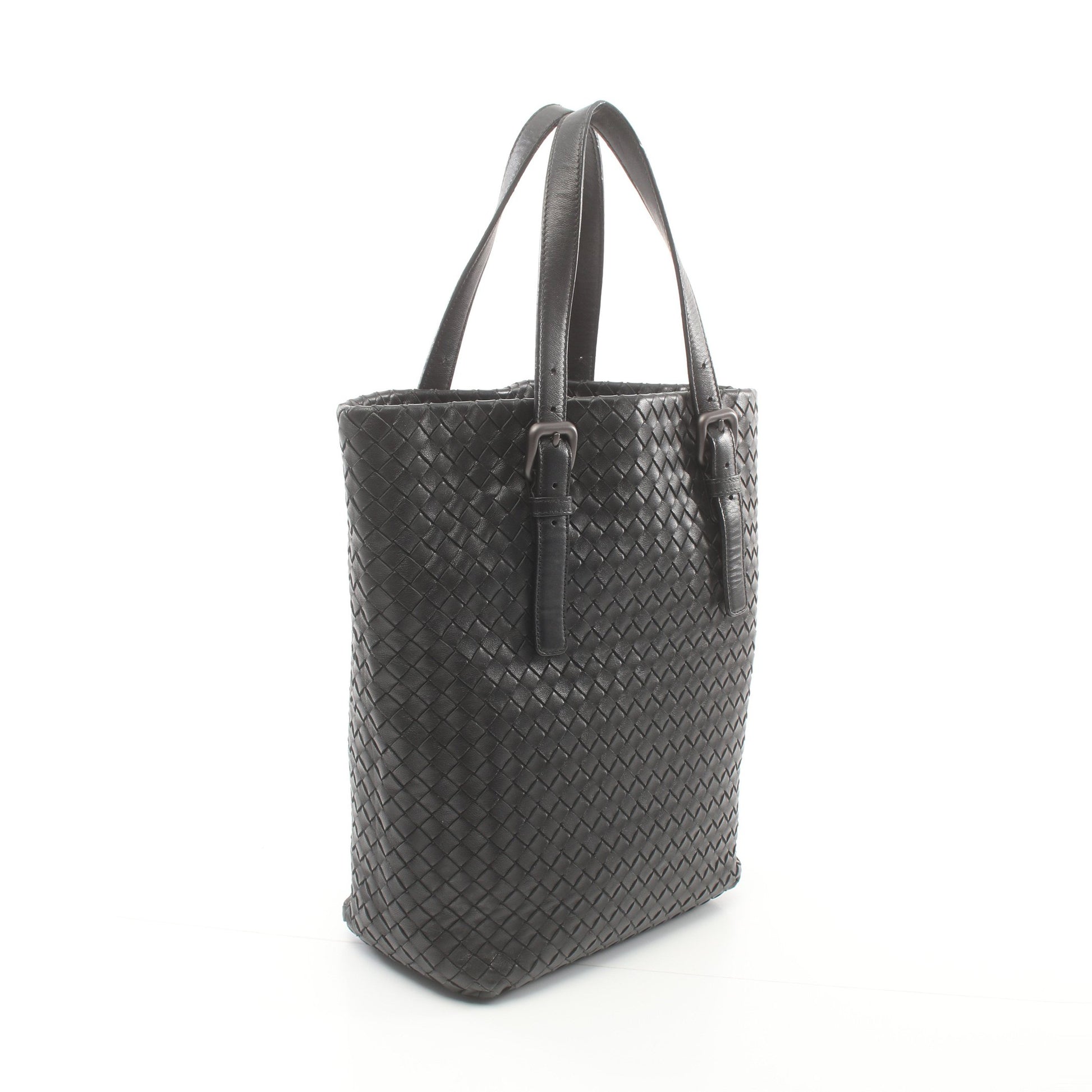 イントレチャート ハンドバッグ トートバッグ レザー ブラック ボッテガヴェネタ バッグ BOTTEGA VENETA