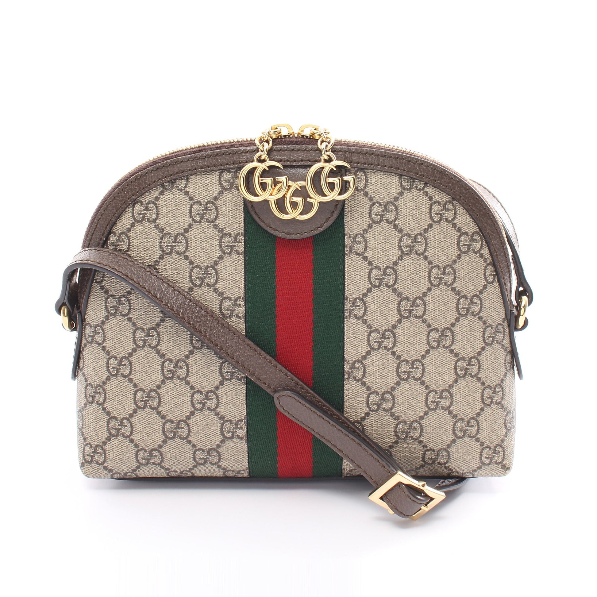 オフィディア GGスプリーム ショルダーバッグ PVC レザー ベージュ ダークブラウン マルチカラー グッチ バッグ GUCCI