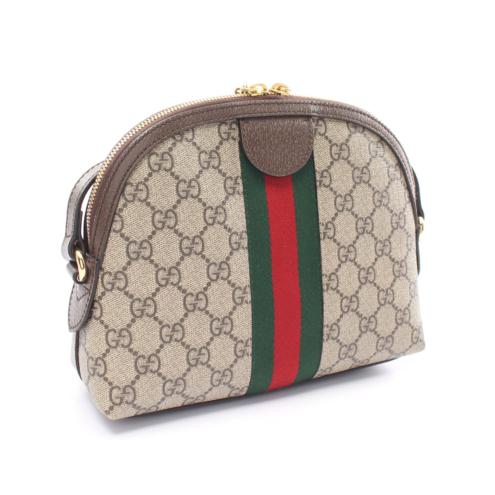 オフィディア GGスプリーム ショルダーバッグ PVC レザー ベージュ ダークブラウン マルチカラー グッチ バッグ GUCCI