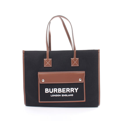 FREYA TOTE フレヤ ハンドバッグ トートバッグ キャンバス レザー ブラック ブラウン バーバリー バッグ BURBERRY