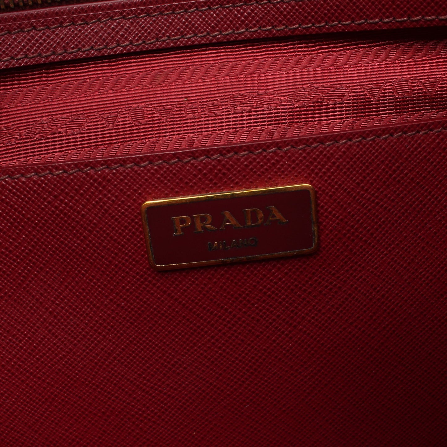 SAFFIANO LUX ガレリア ハンドバッグ サフィアーノレザー ボルドー 2WAY プラダ バッグ PRADA