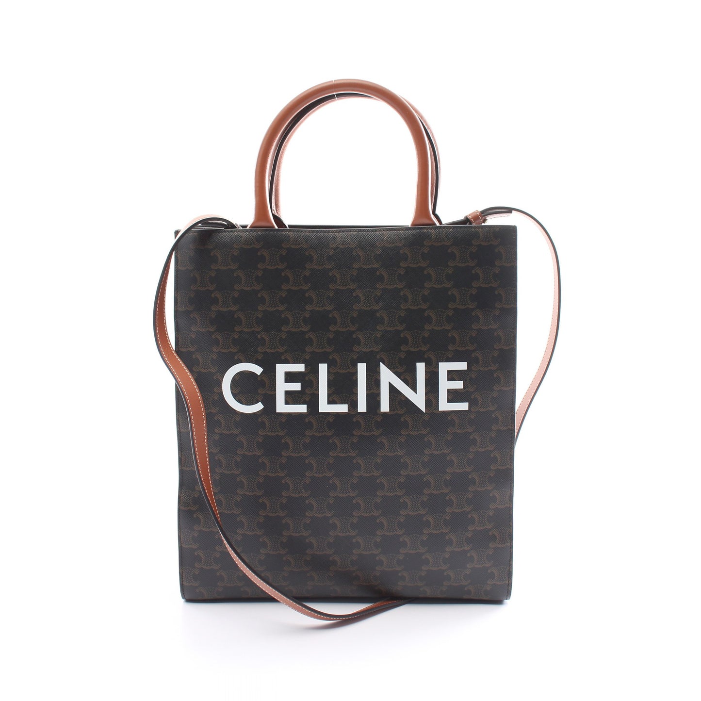 スモール バーティカル カバ トリオンフ ハンドバッグ トートバッグ PVC レザー ブラック ブラウン 2WAY セリーヌ バッグ CELINE