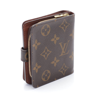 コンパクトジップ モノグラム 二つ折り財布 PVC ブラウン ルイヴィトン 財布・小物 LOUIS VUITTON