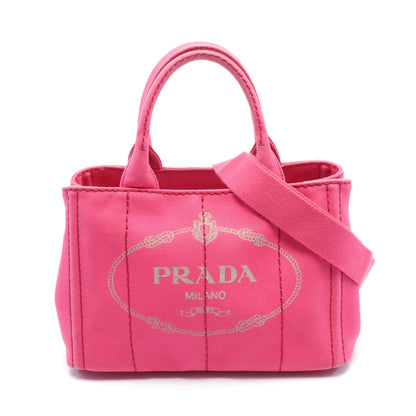 CANAPA カナパ ハンドバッグ トートバッグ キャンバス ピンク 2WAY プラダ バッグ PRADA