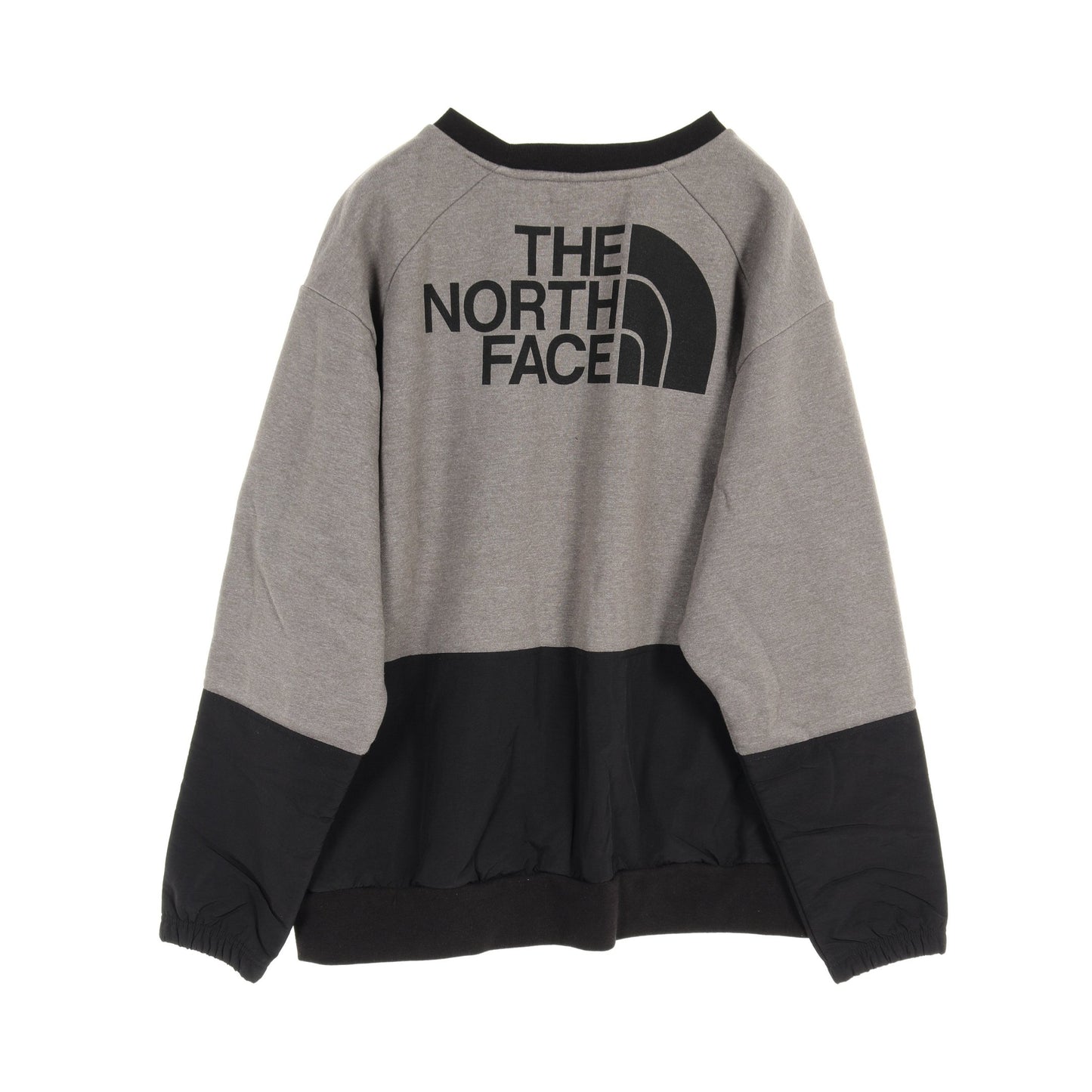 GRAPHIC COLLECTION LONG SLEEVE CREW スウェットシャツ コットン ナイロン グレー ブラック 裏起毛 切替 ザノースフェイス トップス THE NORTH FACE