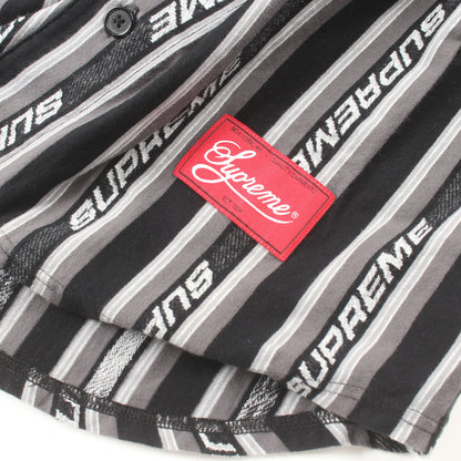 Jacquard Logo Baseball Jersey ベースボール シャツ コットン ブラック グレー シュプリーム トップス Supreme